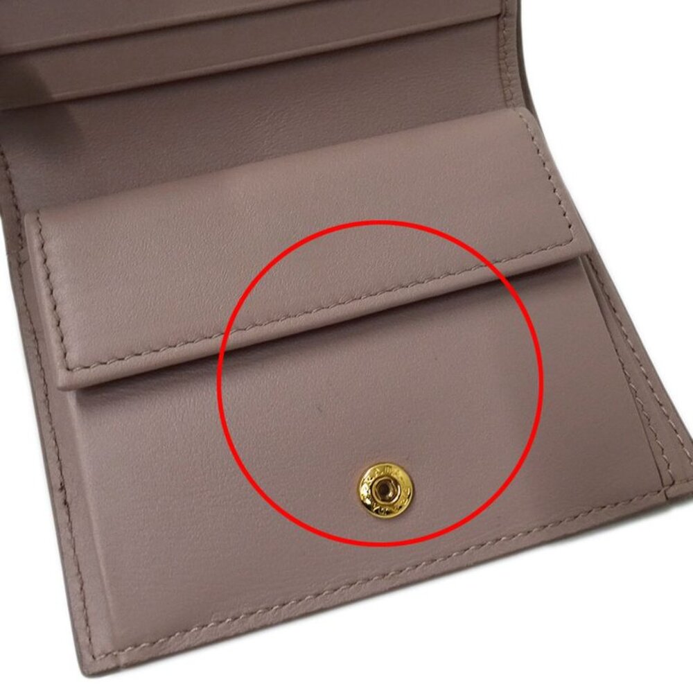 Prada Wallet Bifold Wallet Leather Pink Beige Mini - Picture 8 of 13